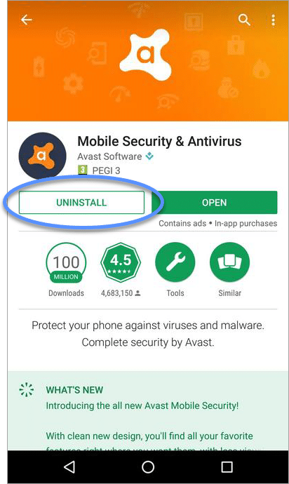 Enterate como desintalar Avast Mobile Security