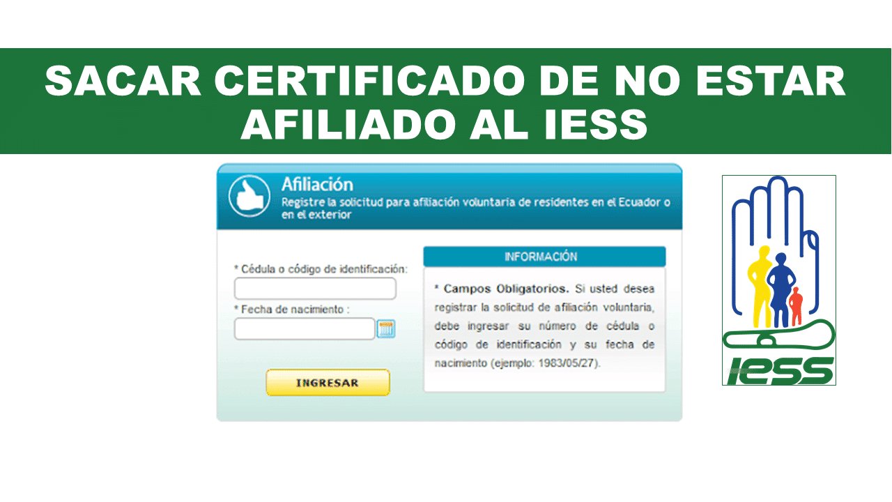 certificado de no estar afiliado al IESS